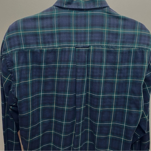 Nautica Vintage Mens plaid flannel long sleeve button down shirt navy M - Picture 3 of 7